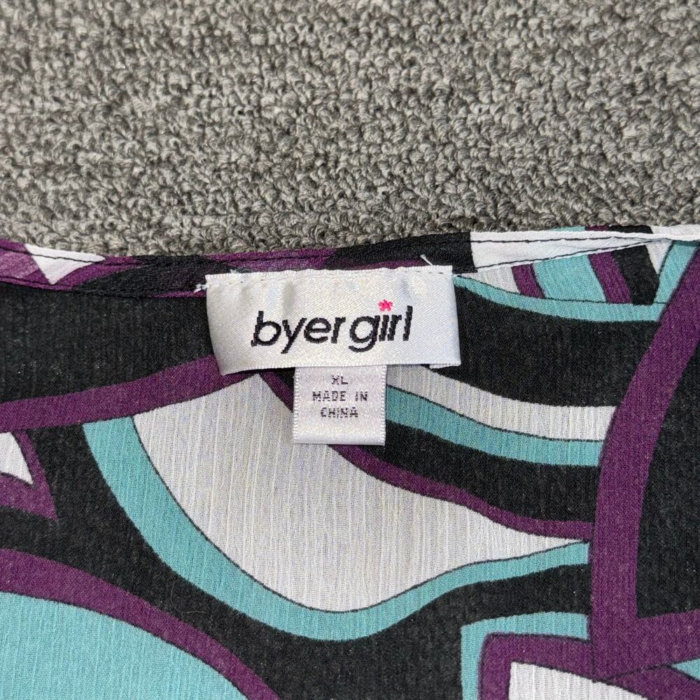 Byer Girl VTG Y2K Babydoll Fairy Top Girls Size XL Purple Turquoise Layered Boho - Picture 4 of 9